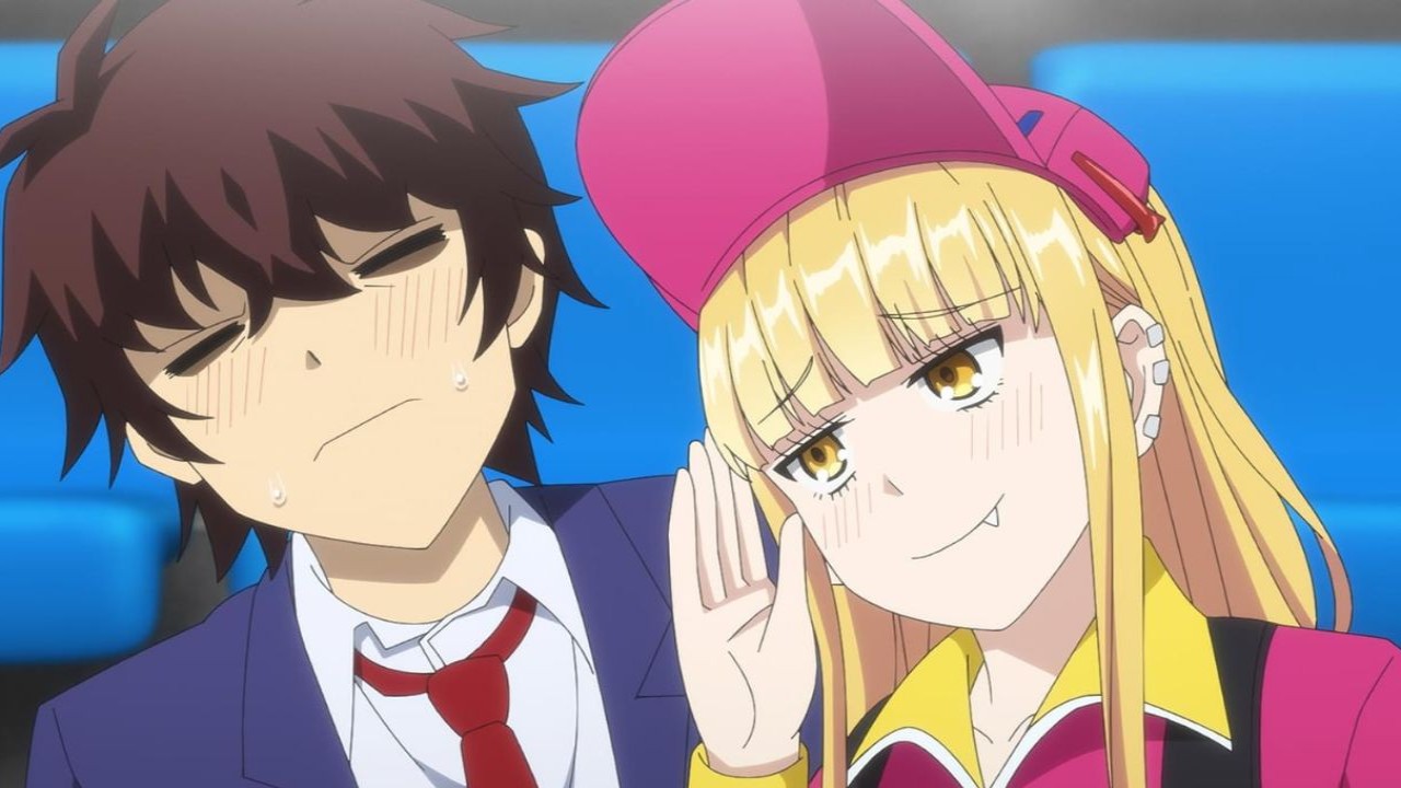 screenshot from show, showing female lead teasing male lead