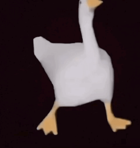 crude animation of a goose, doing the default Fortnite dance