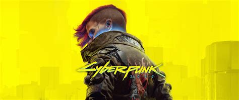 Wordmark for Cyberpunk 2077 layered over female character.