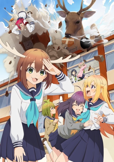 cover of My Deer Friend Nokotan anime, featuring main characters in foreground.
