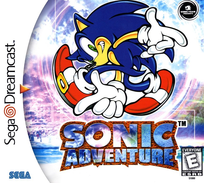 Sega Dreamcast CD case cover for Sonic Adventure