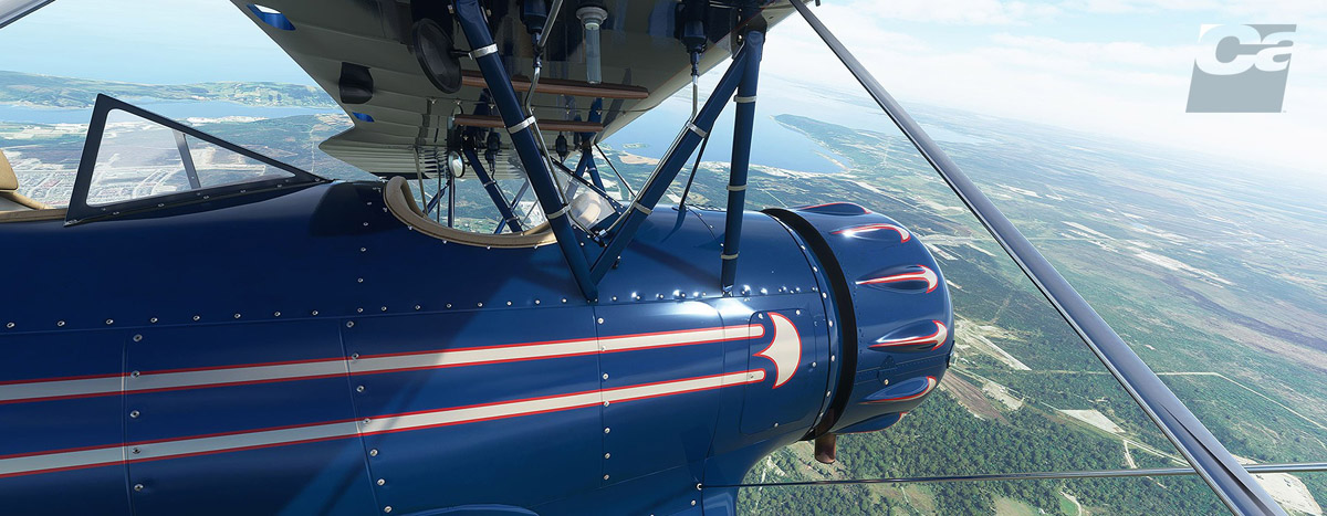 Screenshot showing Waco biplane