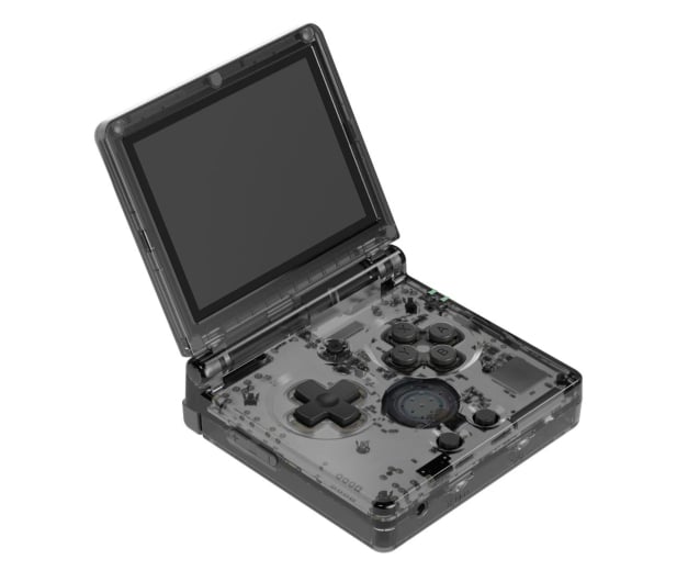 marketing render of a clamshell handheld.