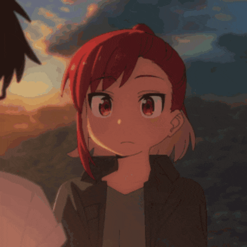 gif of shouko and Youko talking, with Shouo looking bashful.